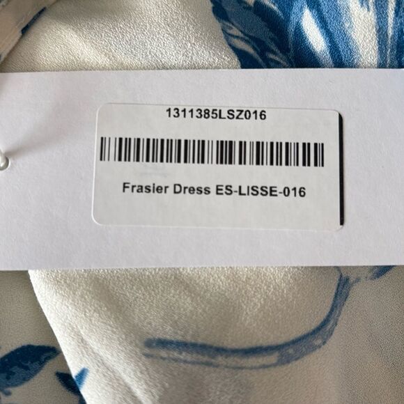 Reformation Frasier Short Sleeve Midi Dress in Lisse White Blue NEW $248 - Picture 6 of 6